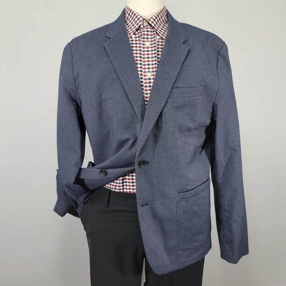 Old Navy Men's Sport Coat Blazer Two Button Cotton Spandex Navy Blue Size XL